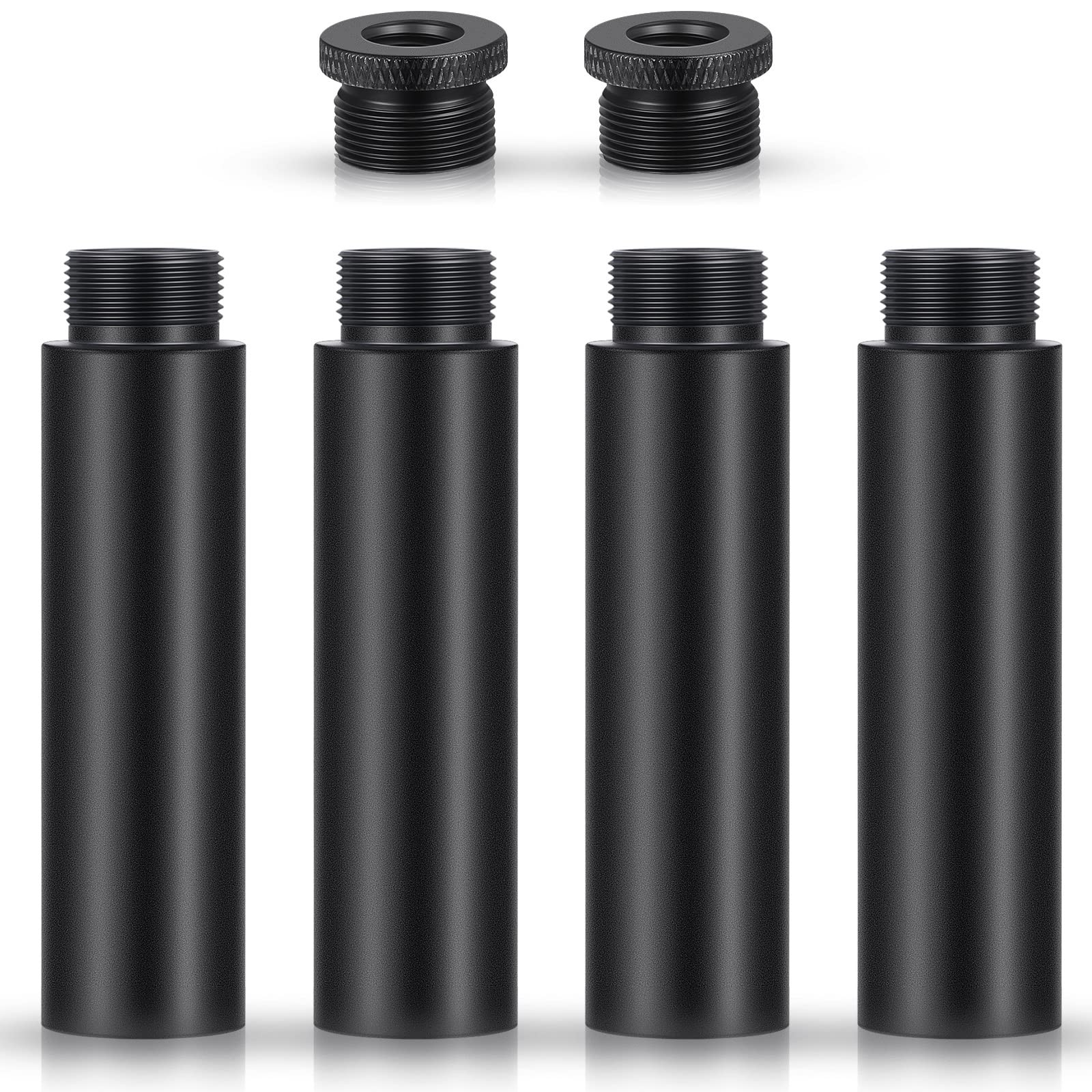 4 Pieces Mic Stand Extension Tube 5/8 Inch Microphone Extension Pipe Aluminium