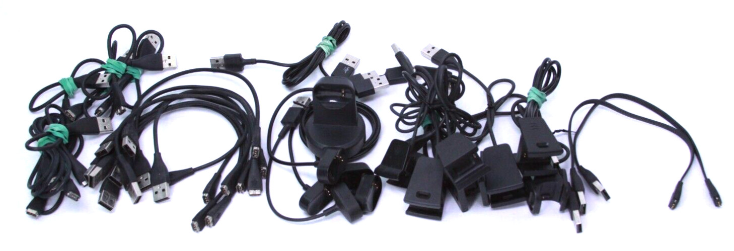 lot of 31 Assorted Chargers For Fitbit watches USB Charging Cable Cord Lot