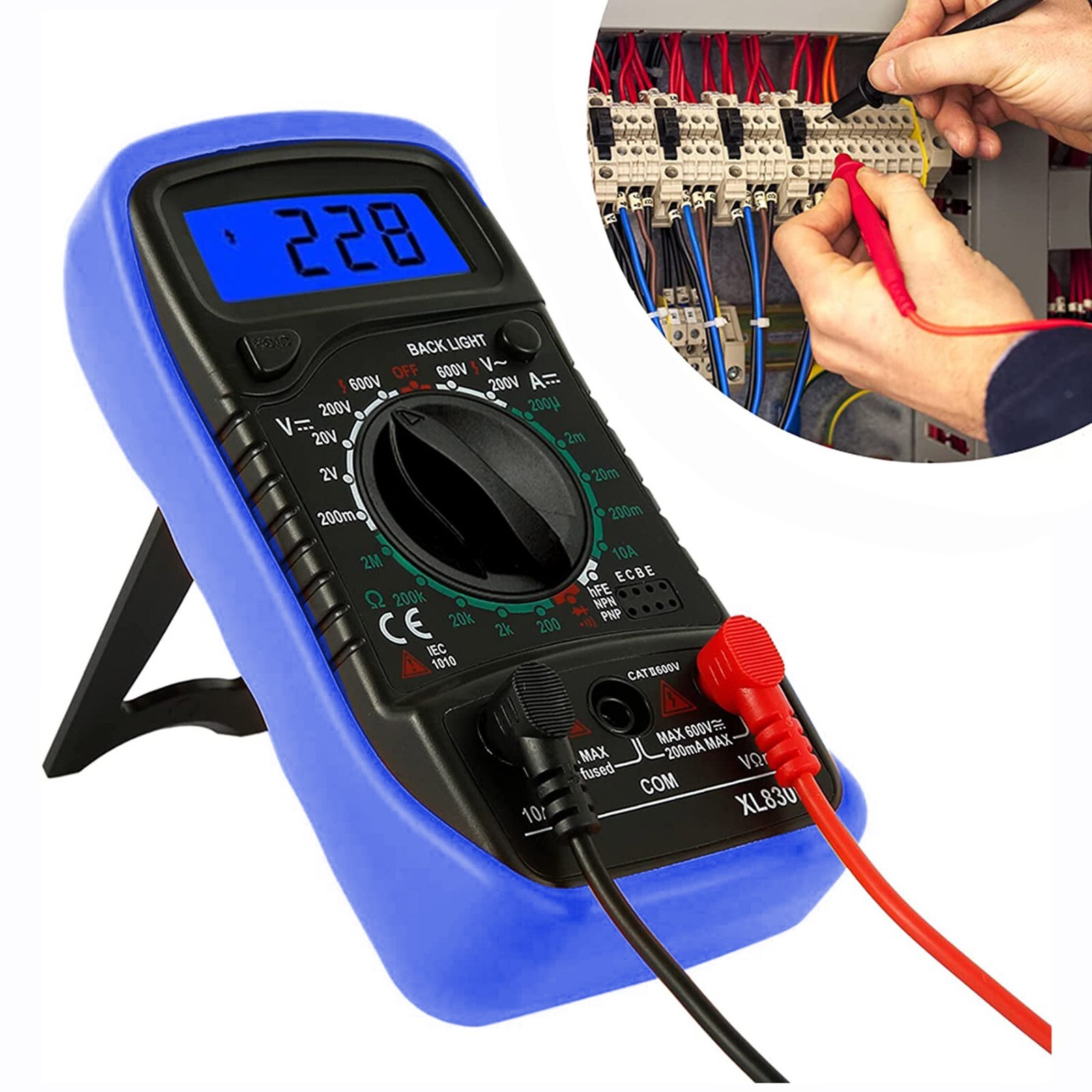 Digital Multimeter AC DC Voltmeter Ammeter Ohmmeter Volt Tester Meter XL830L USA