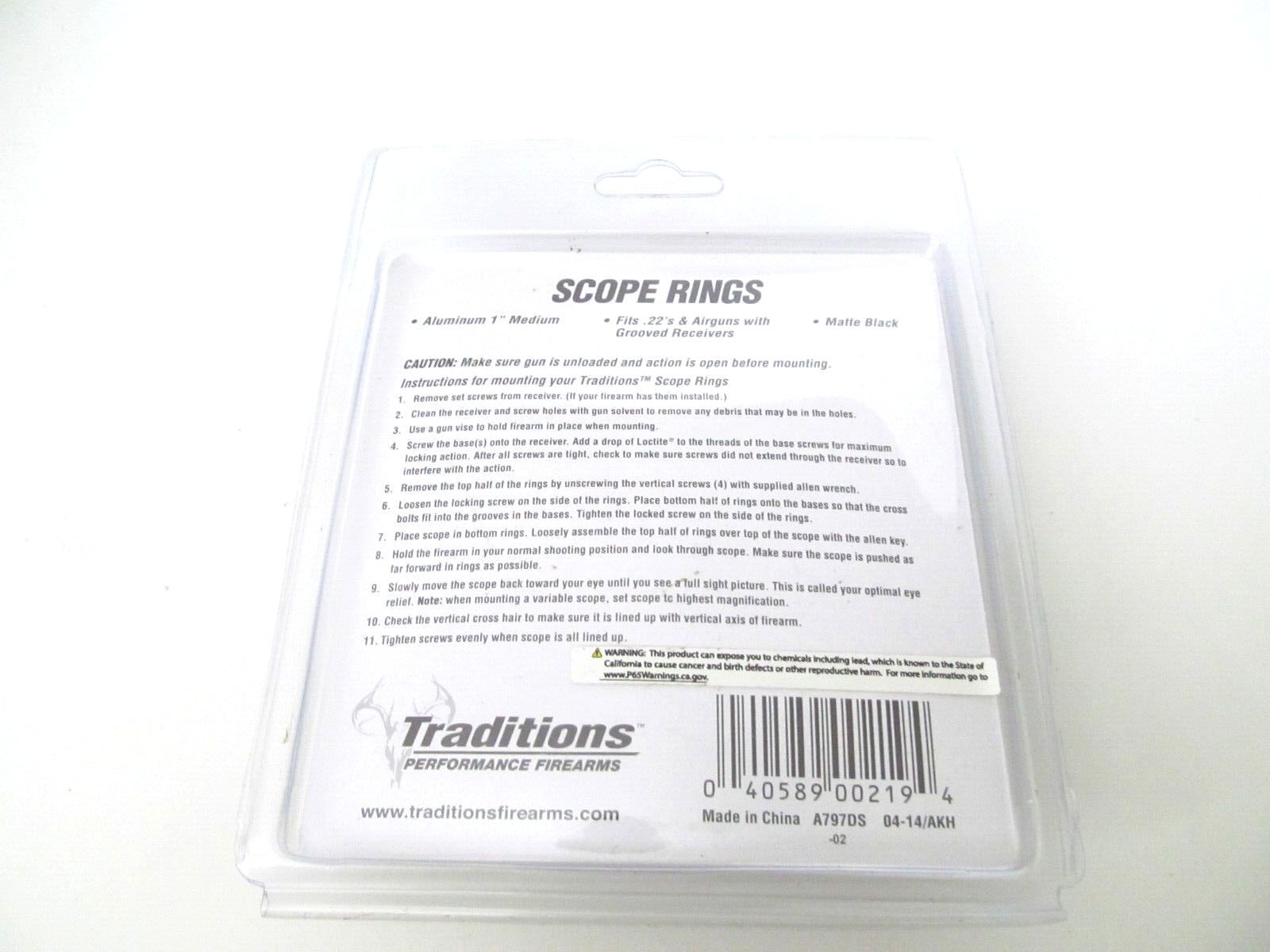 Traditions A797DS Scope Rings,Black