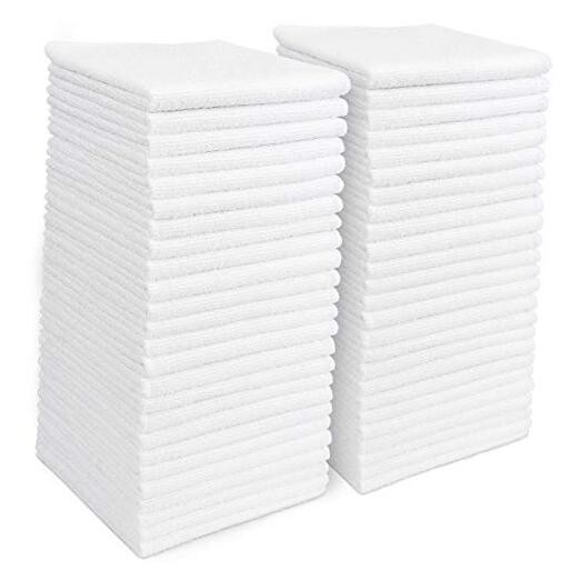 Microfiber Cleaning Cloth Cleaning Rags, Lint Free Microfiber 50PK White