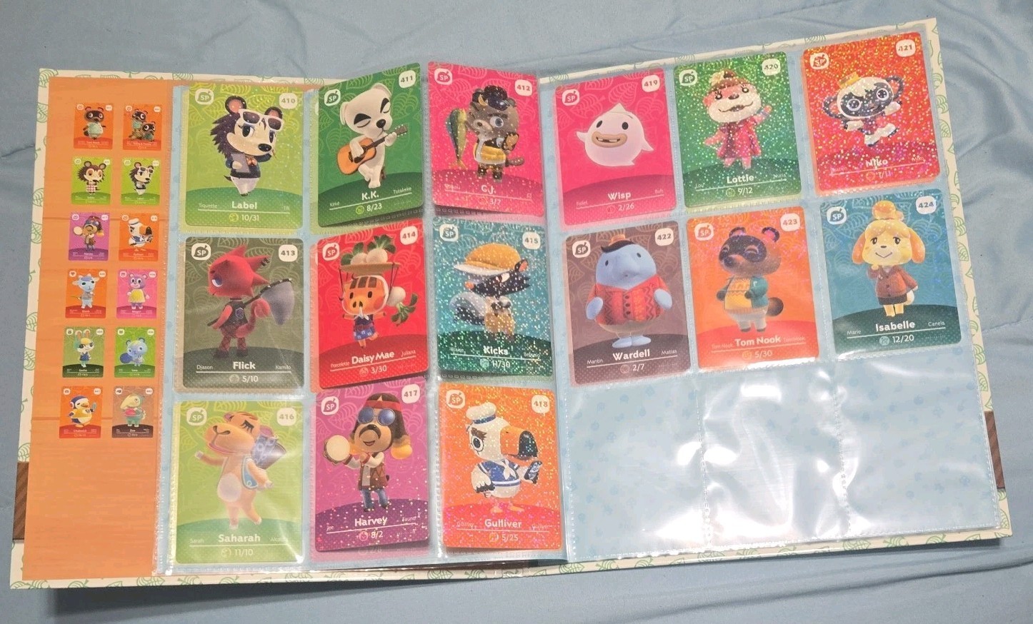 Complete Animal Crossing Series 5 Amiibo Cards & Album, Wisp, Flick, Niko, Ione
