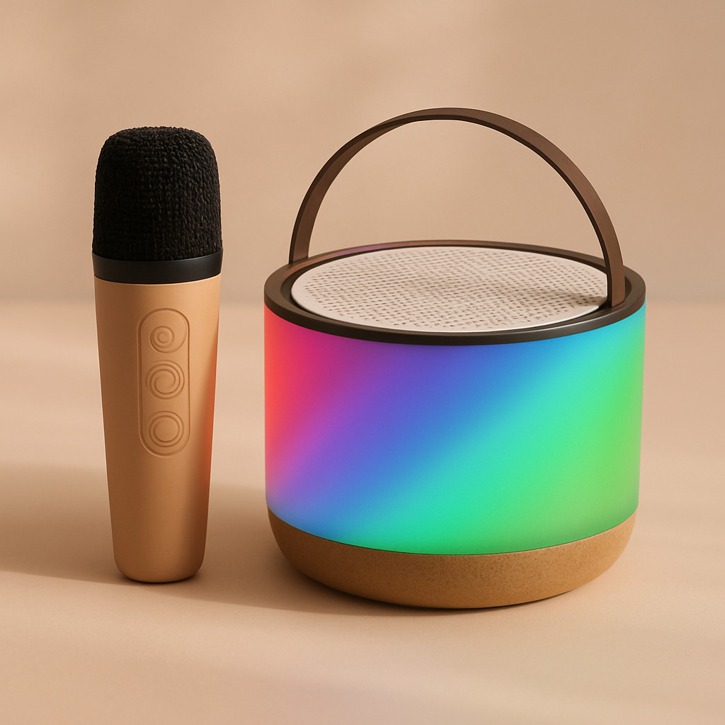 K52 Portable Speaker Microphone Karaoke RGB Bluetooth Wireless Mini Set