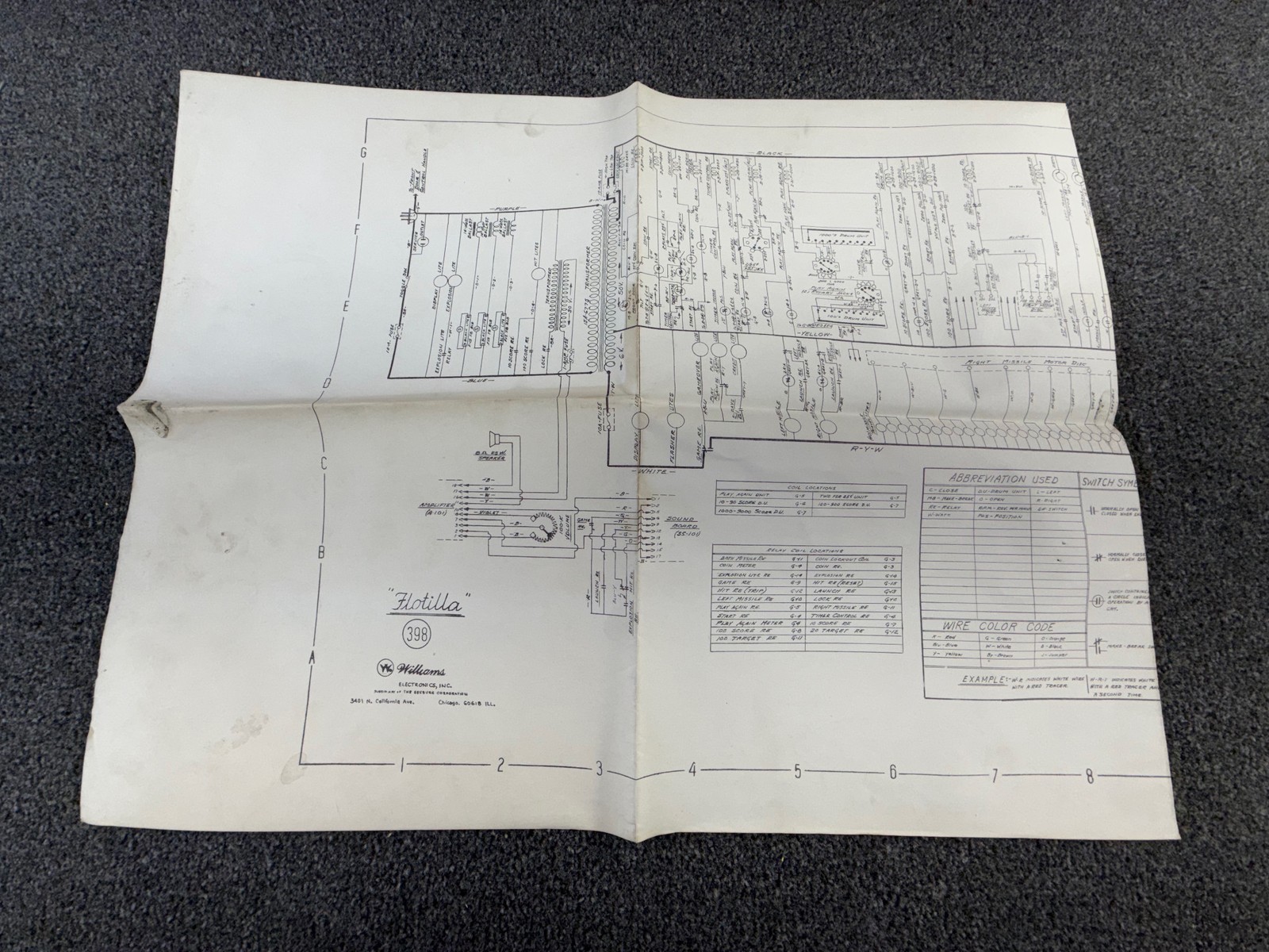 Williams Flotilla Arcade EM Game Manual Schematics ORIGINAL