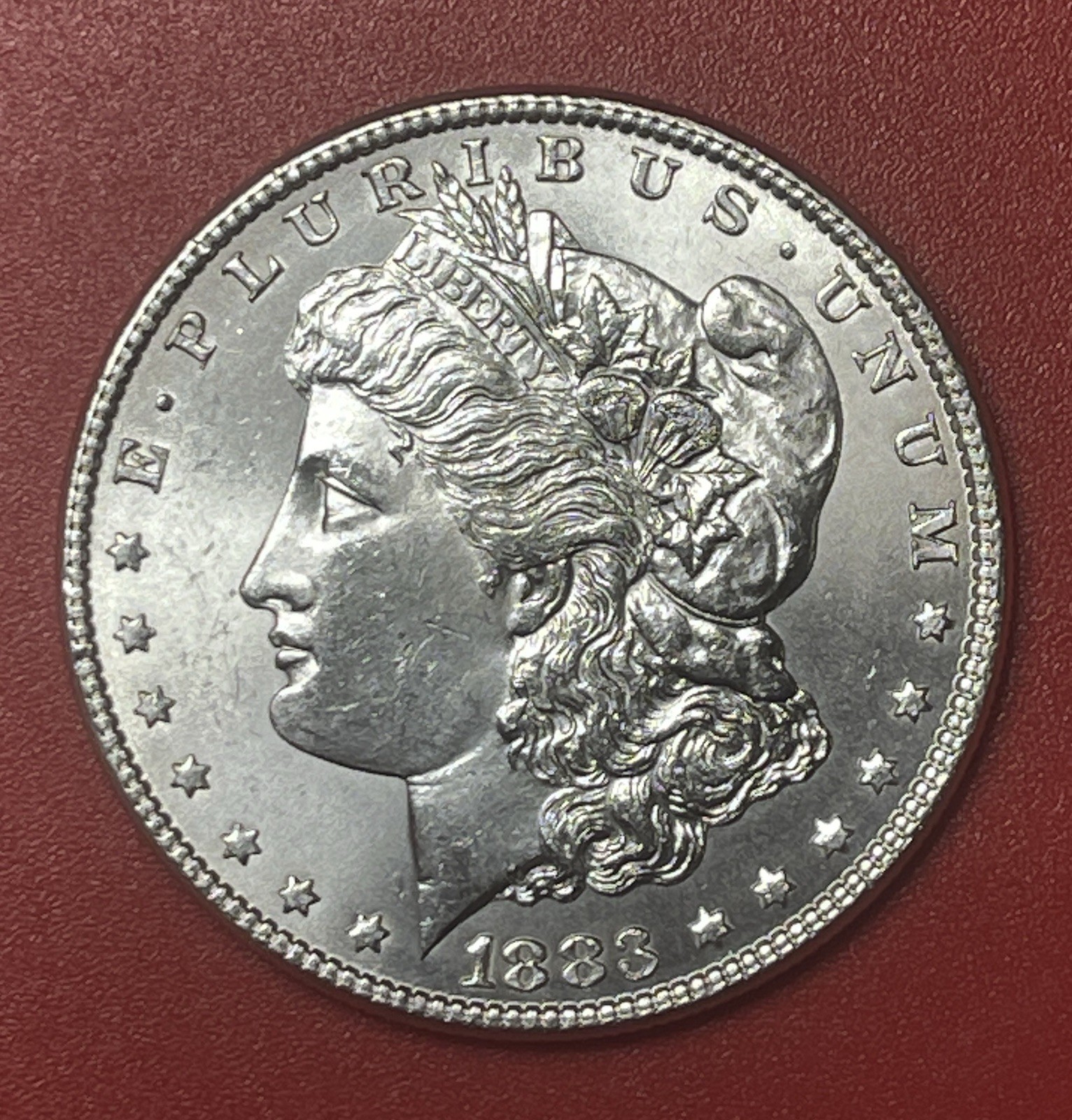 1883 P Morgan Silver Dollar, Choice Uncirculated.