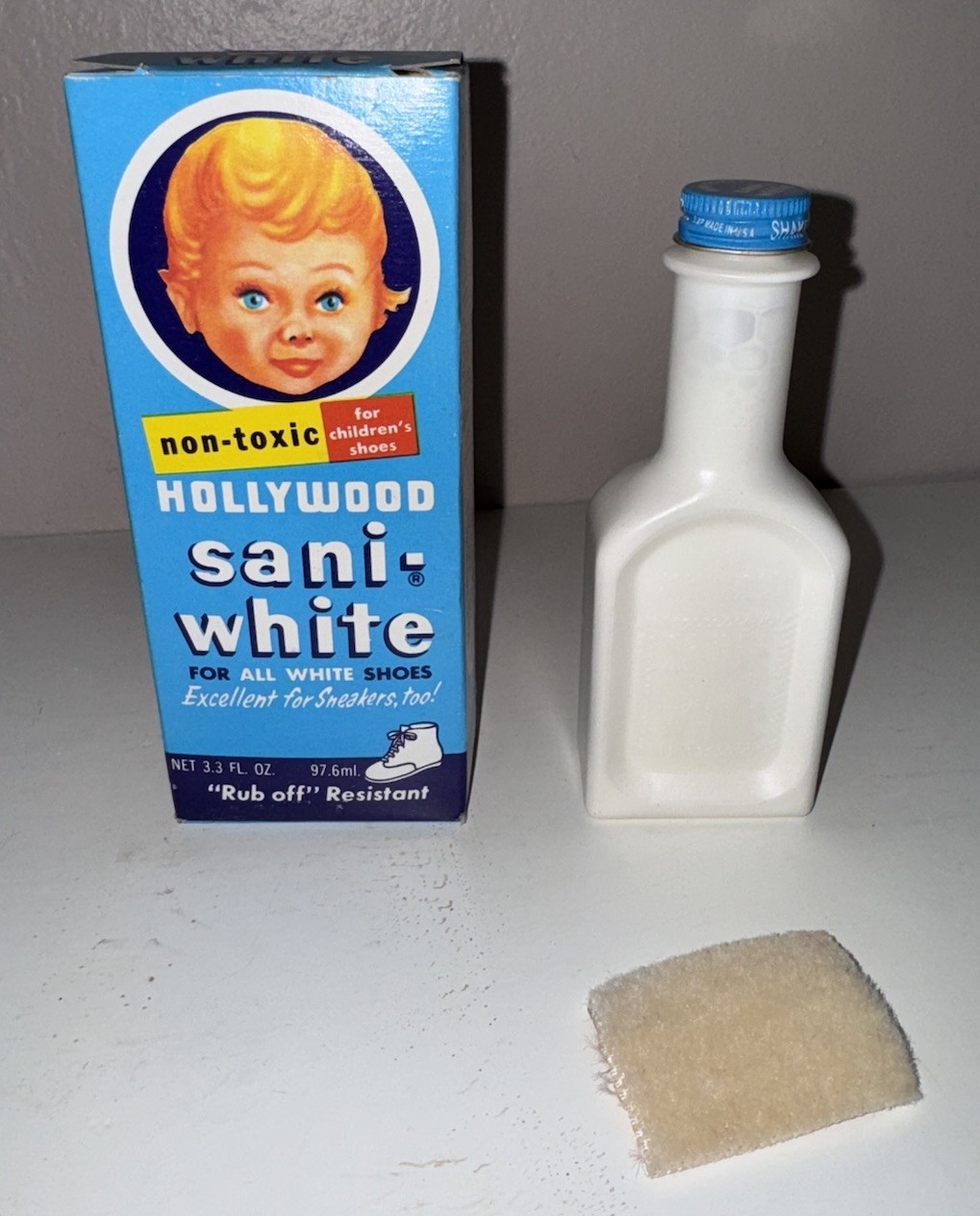 2 Hollywood Shoe Polish Sani White For White Shoes Cleans & Preserves 3.3 oz