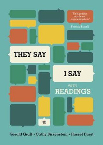 They Say  I Say: The Moves That Matter in Academic Writing, with Readi - GOOD