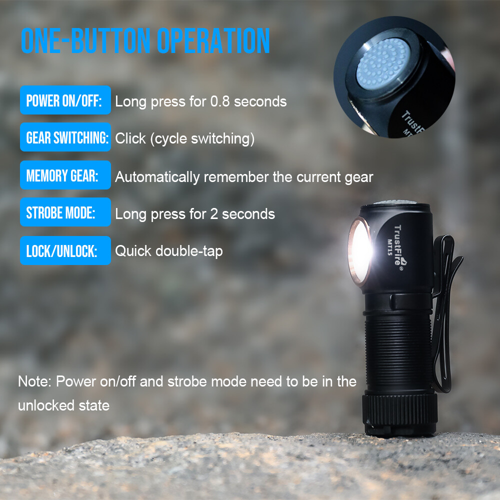 TrustFire MT15 1000LM Rechargeable LED Headlamp 5 Mode LED Headlight Flashlight