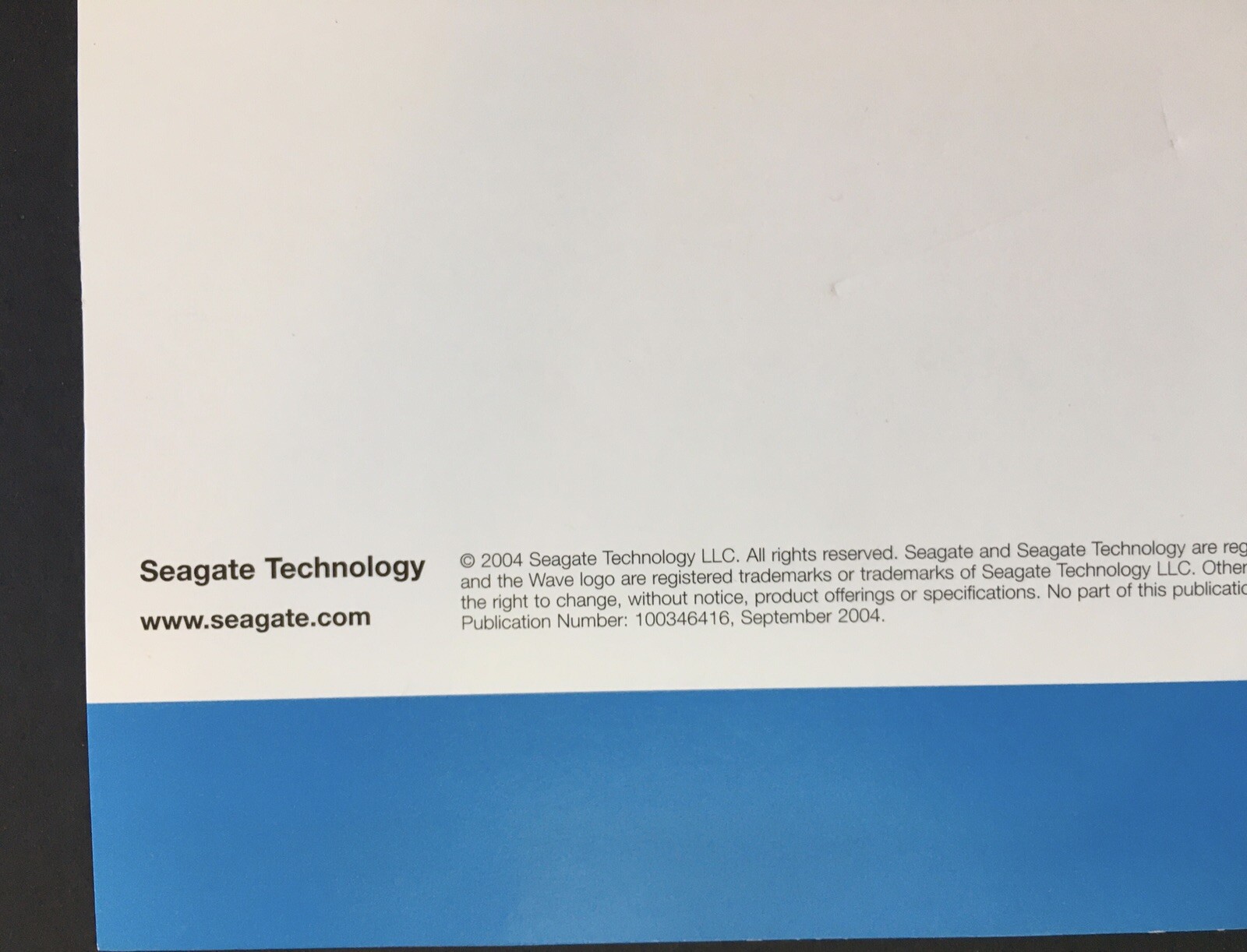 Seagate Internal Hard Drive Quick Start Guide (Manual Only) Ultra ATA/100 2004