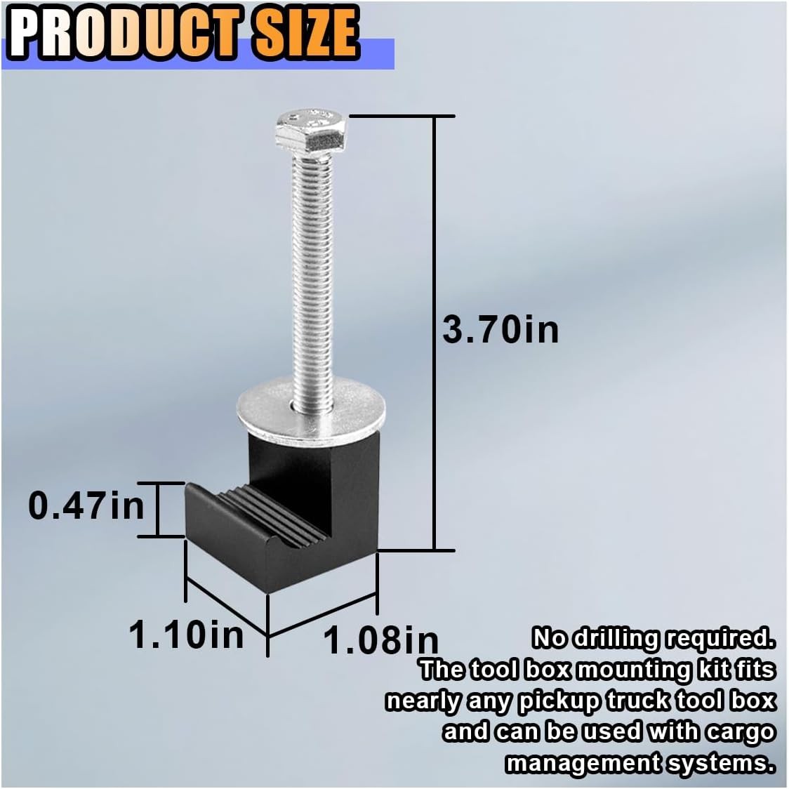 4PCS Truck Tool Box Mounting Kit J Hook No Drilling