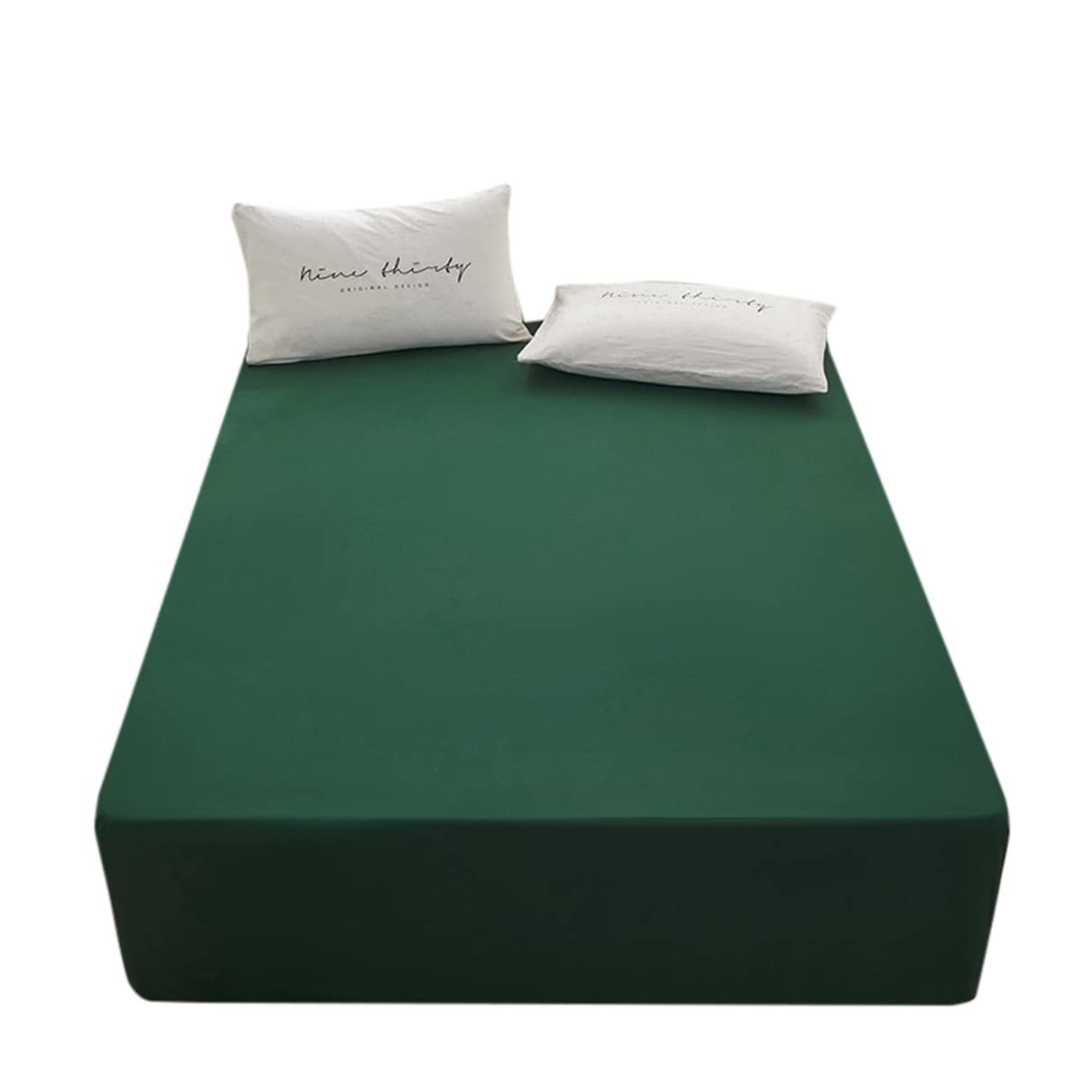 Twin Fitted Sheet Only Dark Green Deep Pocket Microfiber Soft Bedding 1 Piece
