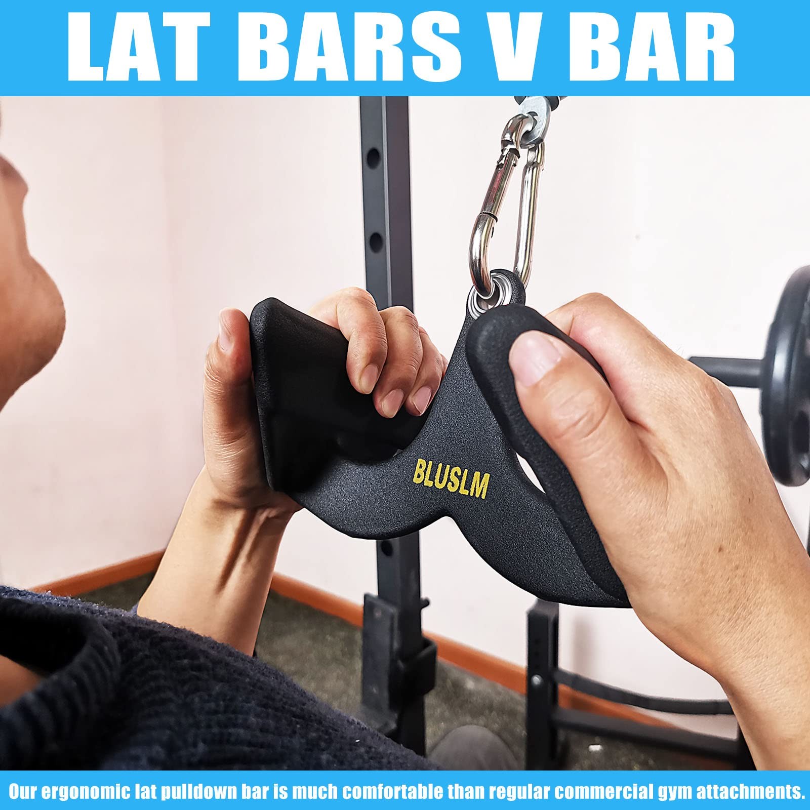 LAT Pull Down Bar, Cable Machine Attachment, T Bar, V Bar, Tricep, Back Handle