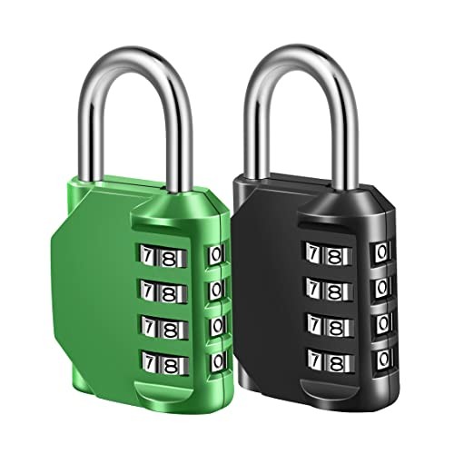 4-Digit Combination Padlock, 2-Pack for School, Gym, Toolbox, Cabinet Storage