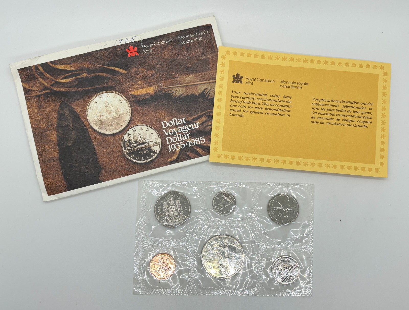 1985 Canada 6 Coin Mint Set in OGP with COA includes Voyageur Dollar