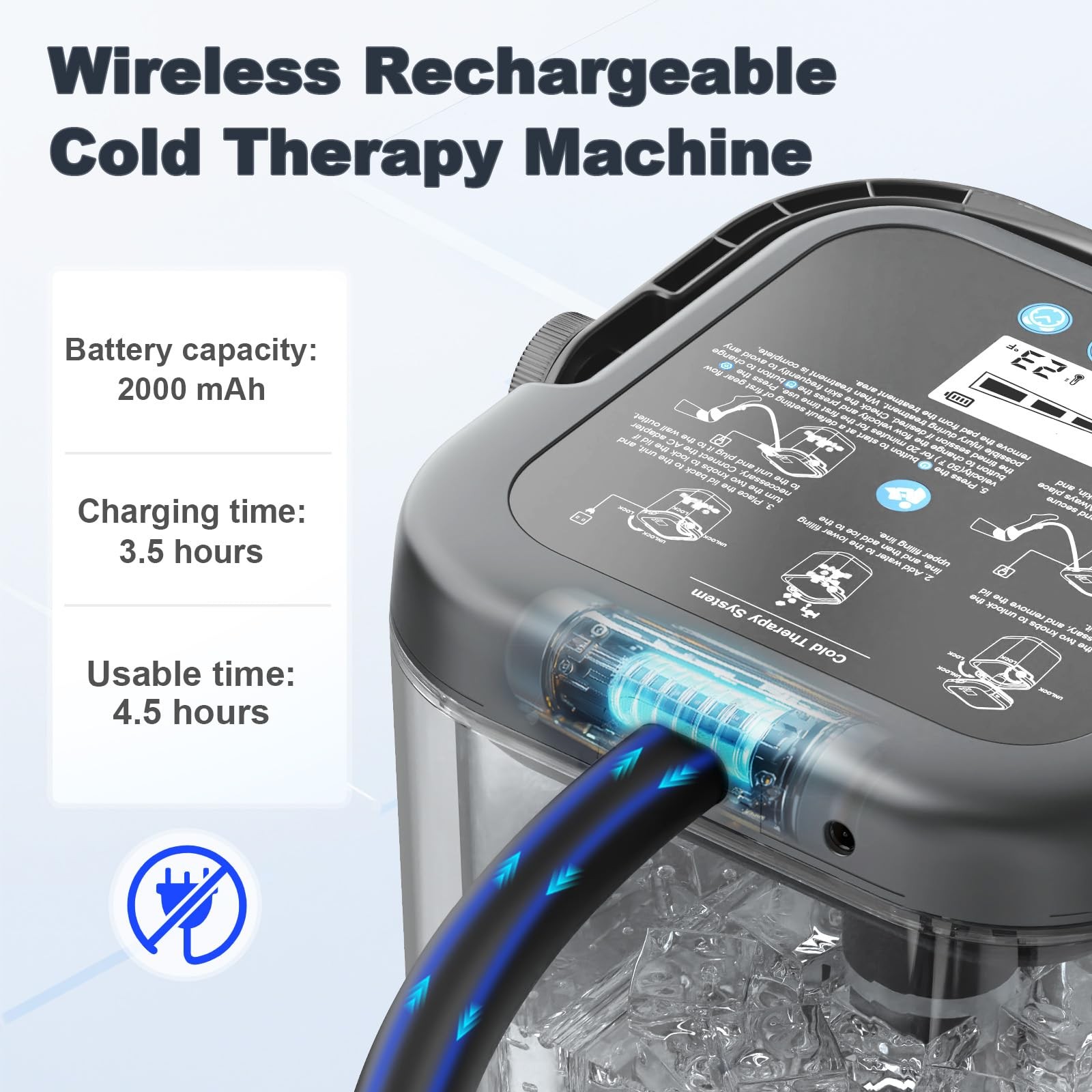 Ice Machine for Knee After Surgery, Cold Therapy Machine with Rechargeable Ba...