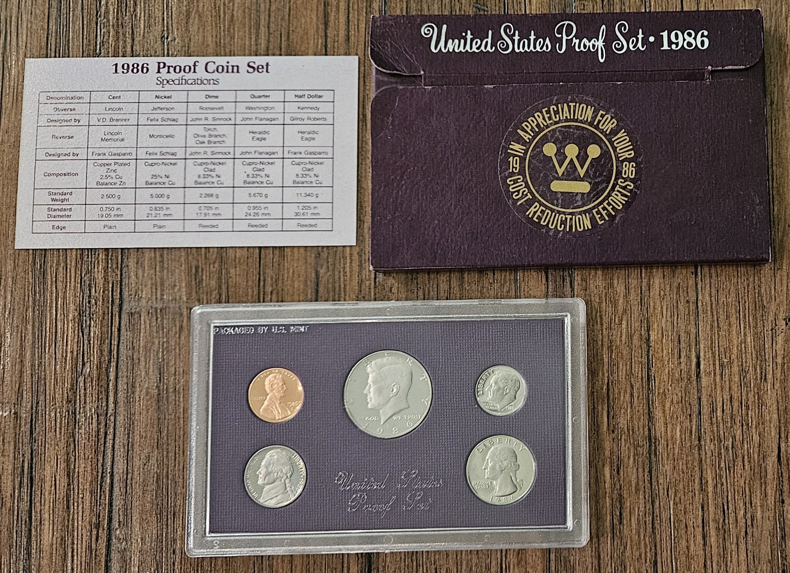 1986-S United States Proof Set With COA & Packaging EXC Condition Fast Shipping