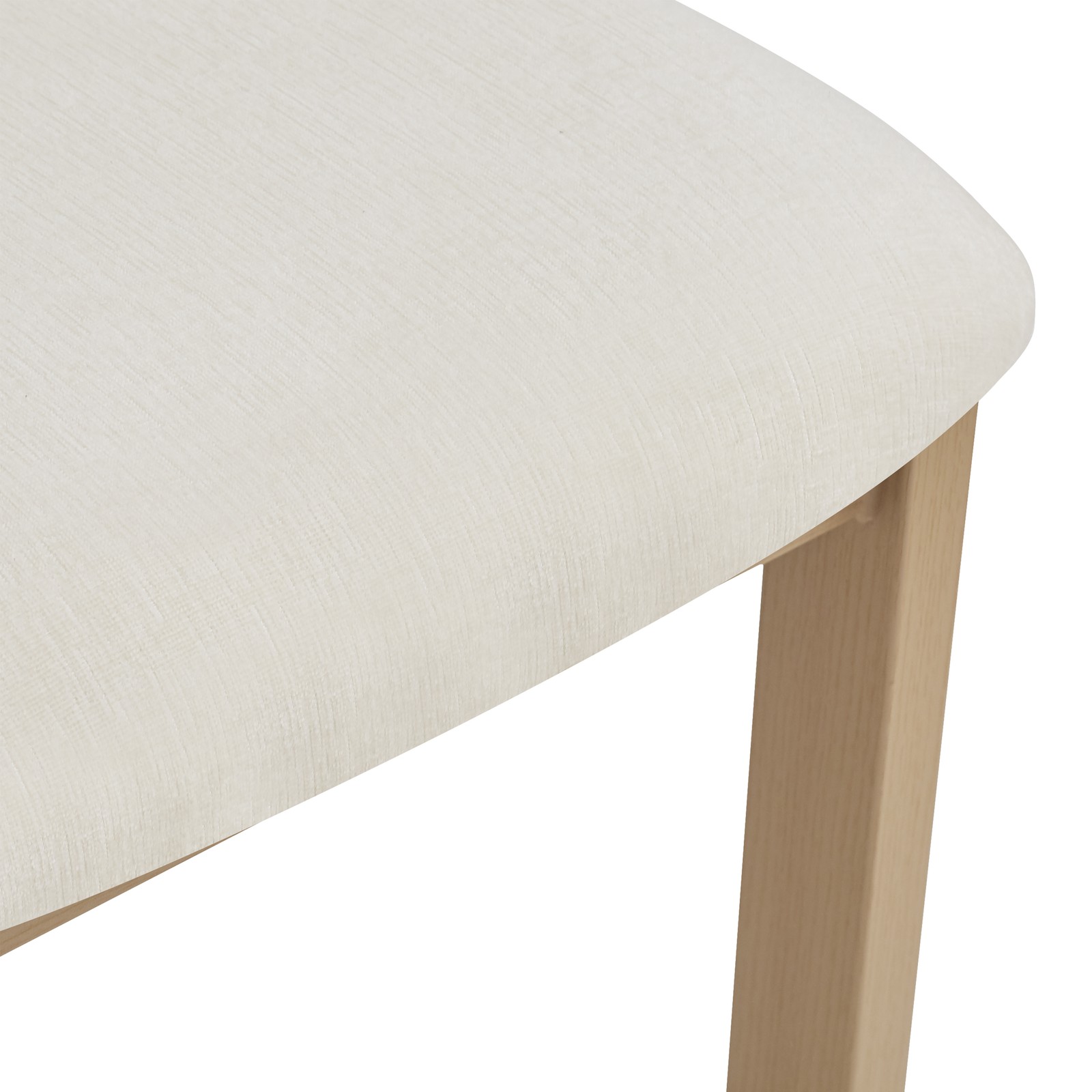 Set of 2 Upholstered Armless Dining Chairs Modern Beige Fabric Metal Legs