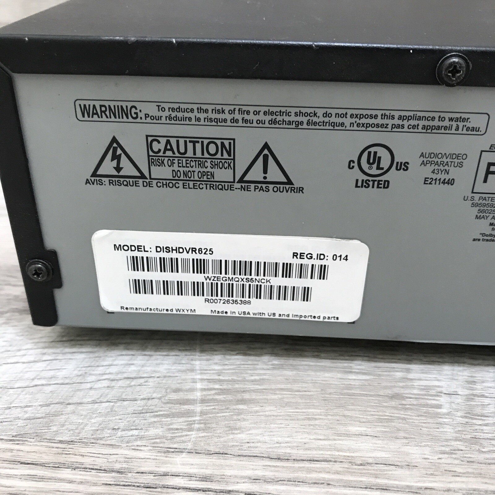 Dish Network DishDVR Model DISHDVR625 MPEG 2