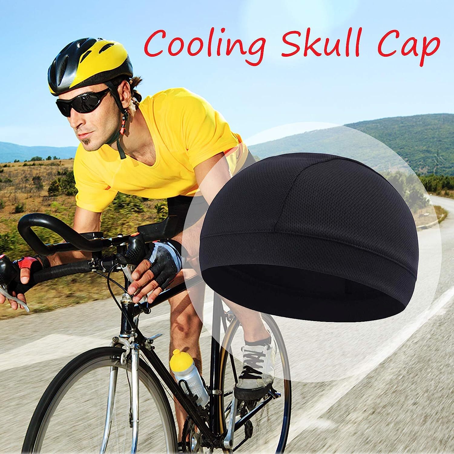 Skull Cap Motorcycle Helmet Liner Sweat Wicking Cycling Beanie Hat for Men Women