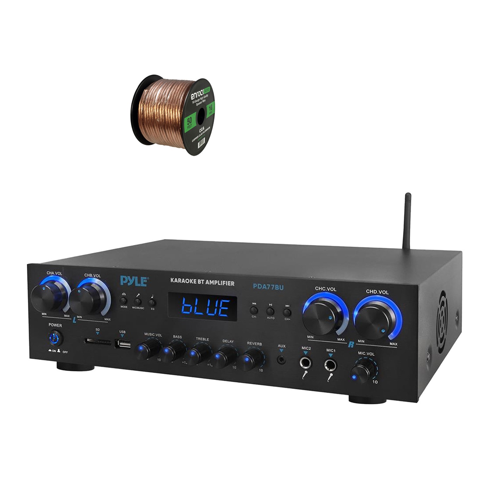 Pyle PDA77BU 4-Channel Home HiFi Audio HDMI/Bluetooth Receiver with Wire