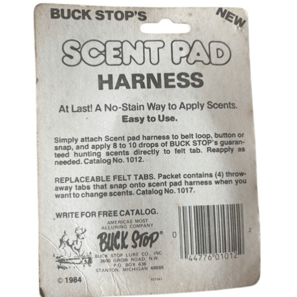 Buck Stop Scent Pad Genuine Leather With Replaceable Felt Tab NOS 1984