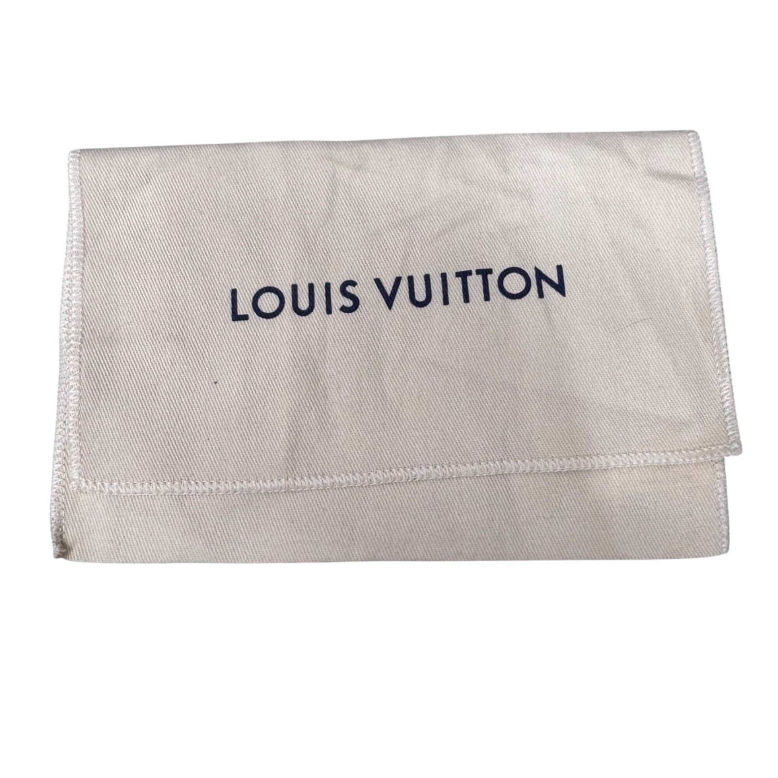 Louis Vuitton Beige Canvas Dust Bag 8X5 Storage Pouch Clutch Wallet Accessories