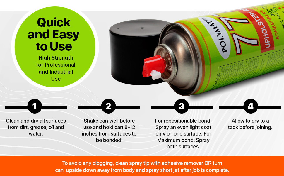 (1) 12oz Can of Polymat 777 Glue SPRAY ADHESIVE