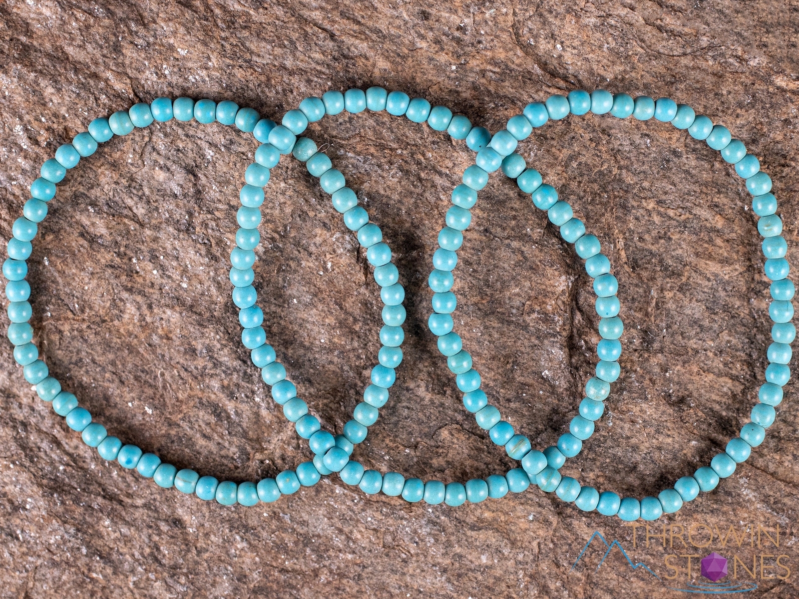 Turquoise HOWLITE Crystal Bracelet, Round Beads - Beaded Handmade Jewelry, E2033
