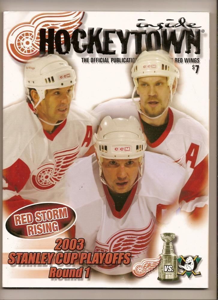 2003 NHL Playoffs Rd 1 Game 1 Detroit Red Wings Mighty Ducks program