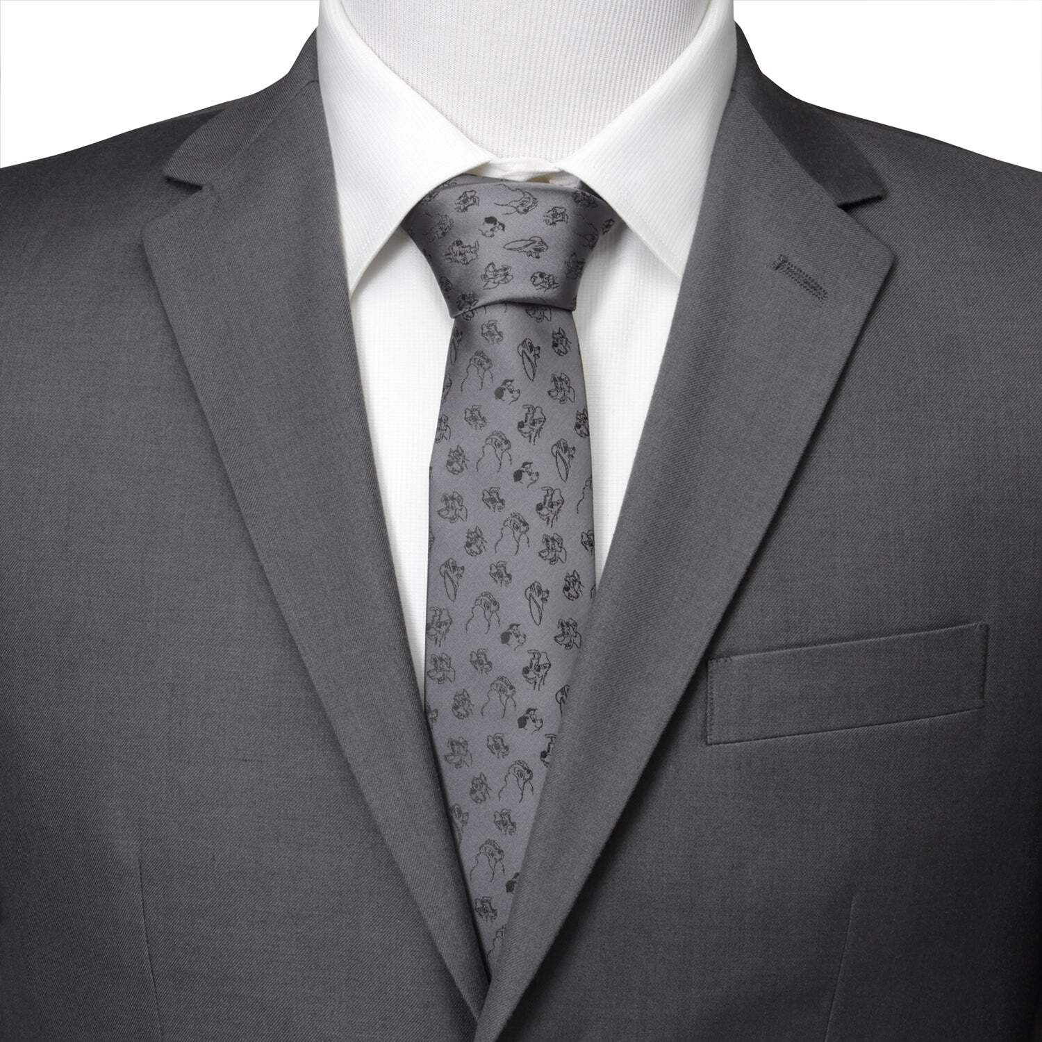 Disney Dogs Gray Men's Tie