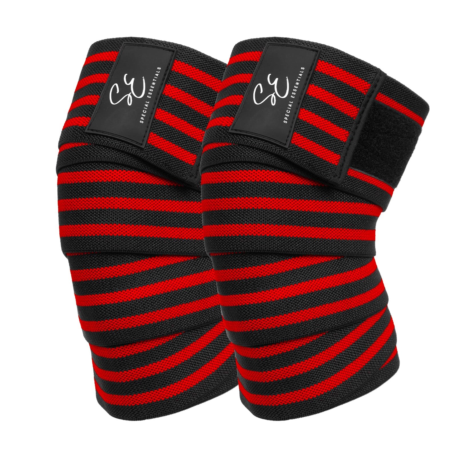 Knee Wraps for Weightlifting 2 Pack  72" Flexible Support for Powerlifting