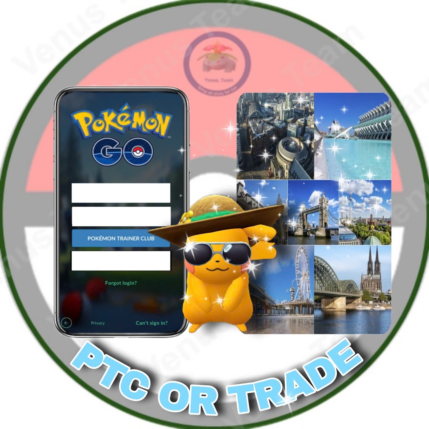 Pokémon Go  ✨ Shiny Pikachu Summer Hat Road Trip 2025 Background ✨ PTC 20K Dust