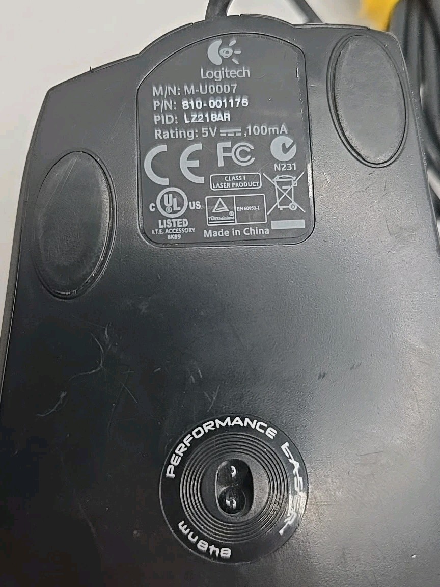 Logitech M-U0007 Advanced USB Optical Mouse Customizable Buttons ( Tested )