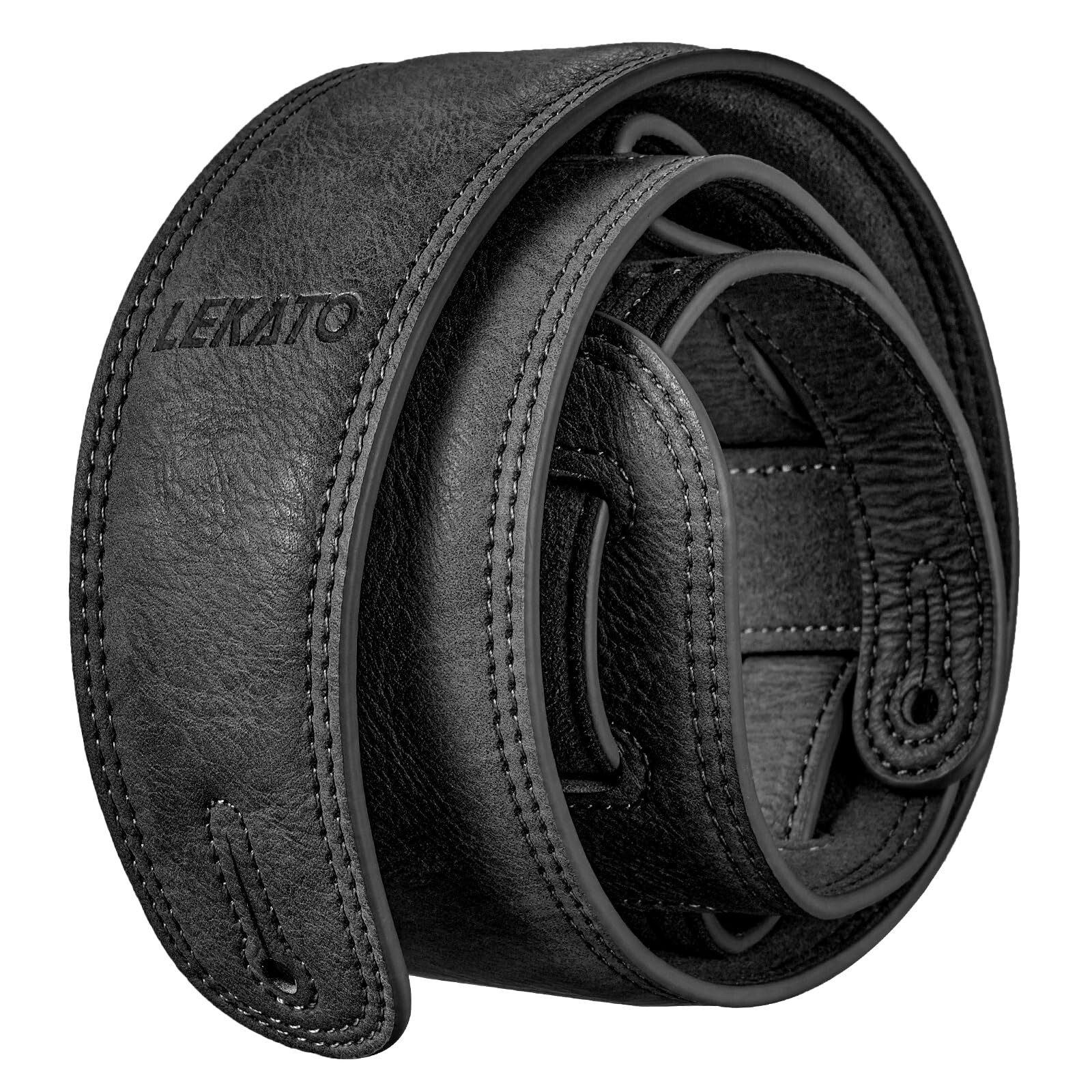 LEKATO Electric Bass Strap for Bass & Electric Guitar 2.5” Wide Leather Bass ...