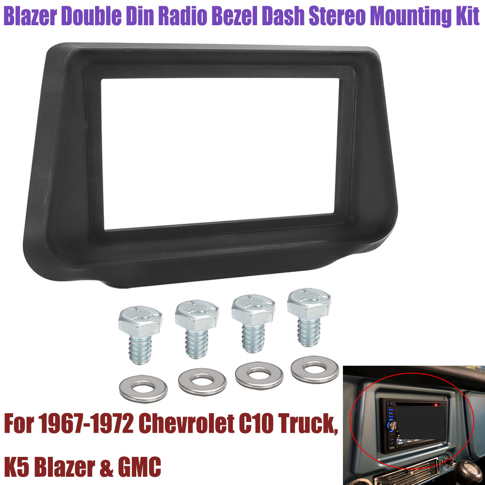 For 1967-1972 Chevrolet C10 Truck K5 Blazer & GMC Double Din Radio Bezel Stereo