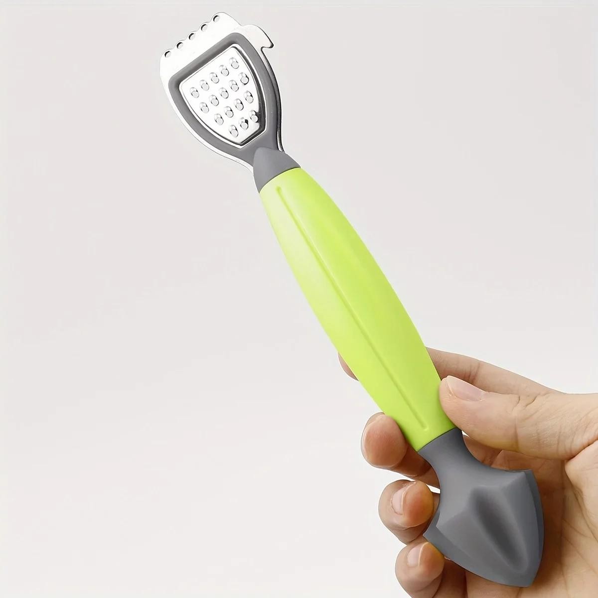 Multifunction Lemon Zester & Juicer Stainless Steel Green Handle