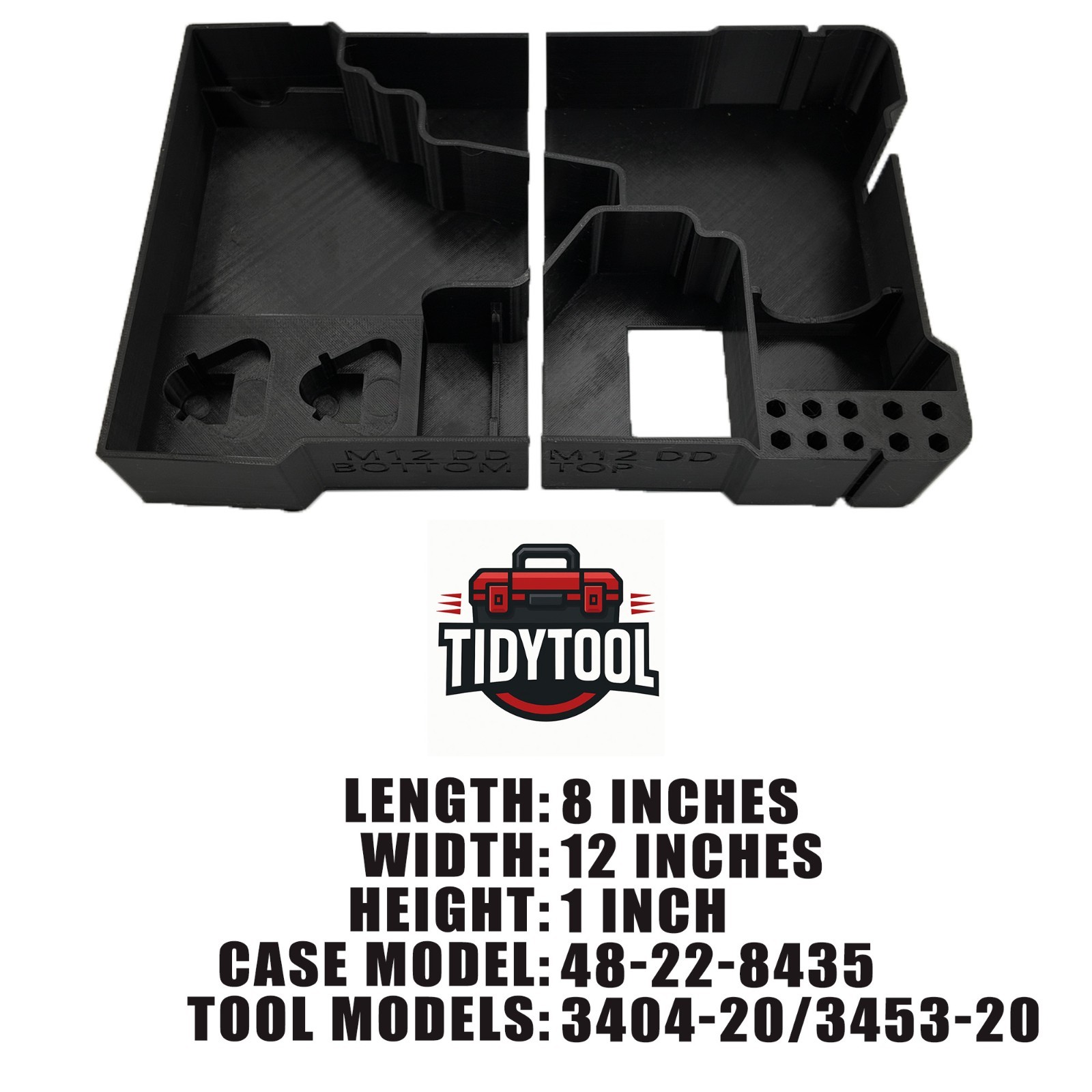 Milwaukee M12 Drill & Impact Organizer Insert for Packout Compact (3404 & 3453)
