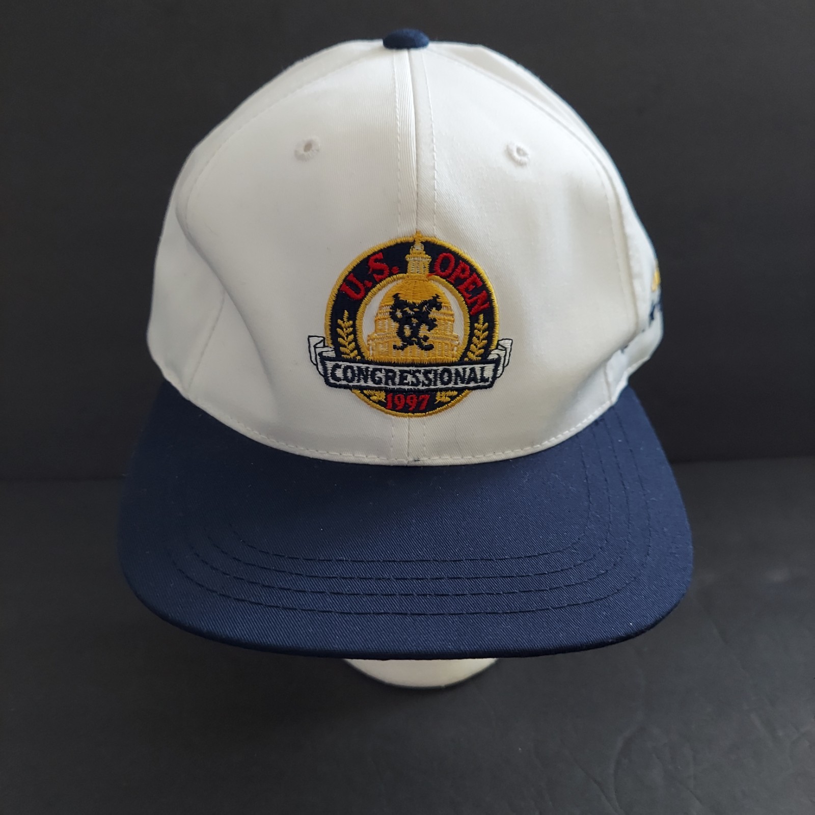 Vintage US 1997 Congressional Open Hat/Cap Leather Strap Back Official Logo