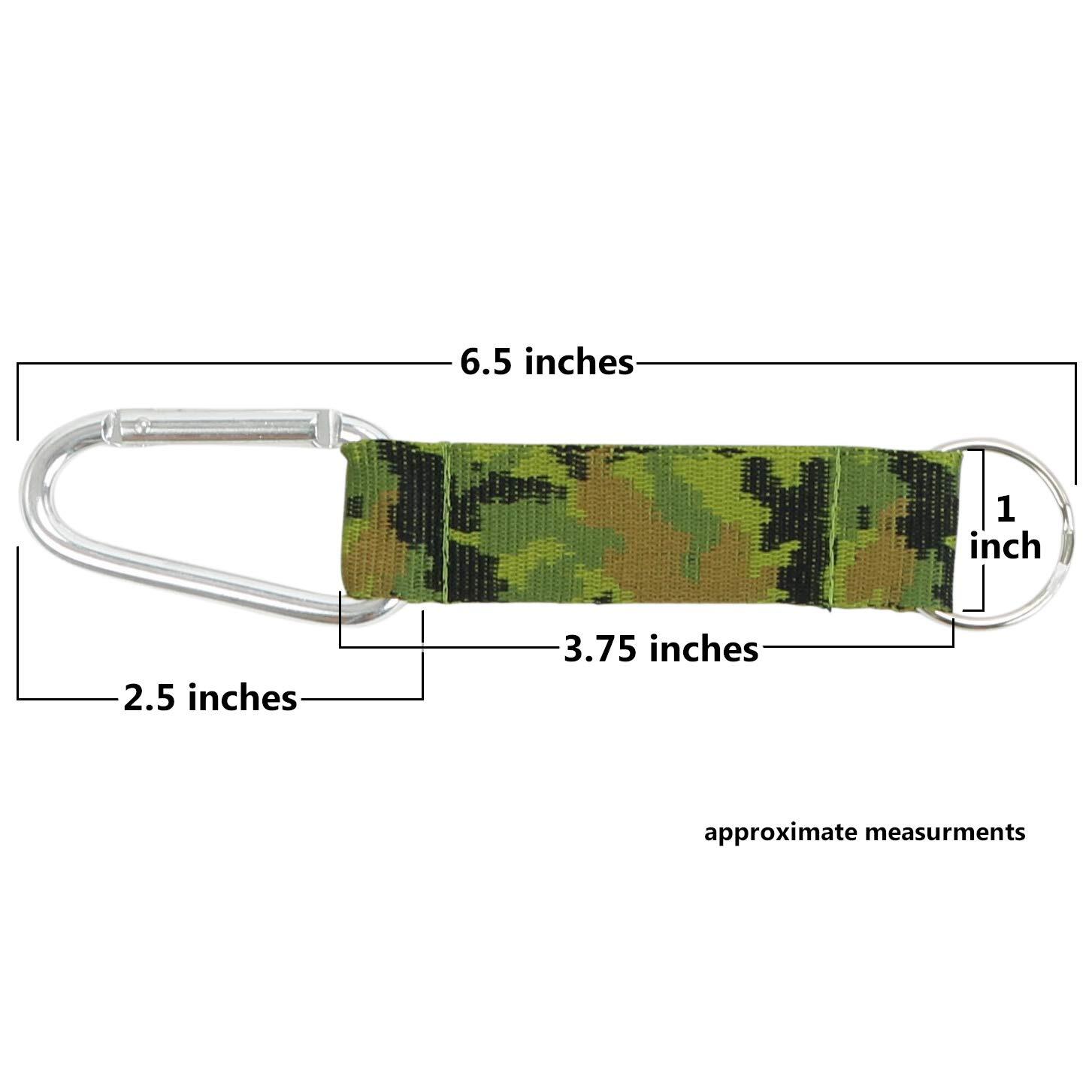 Carabiner Keychain with Strap Camo 6-Pack