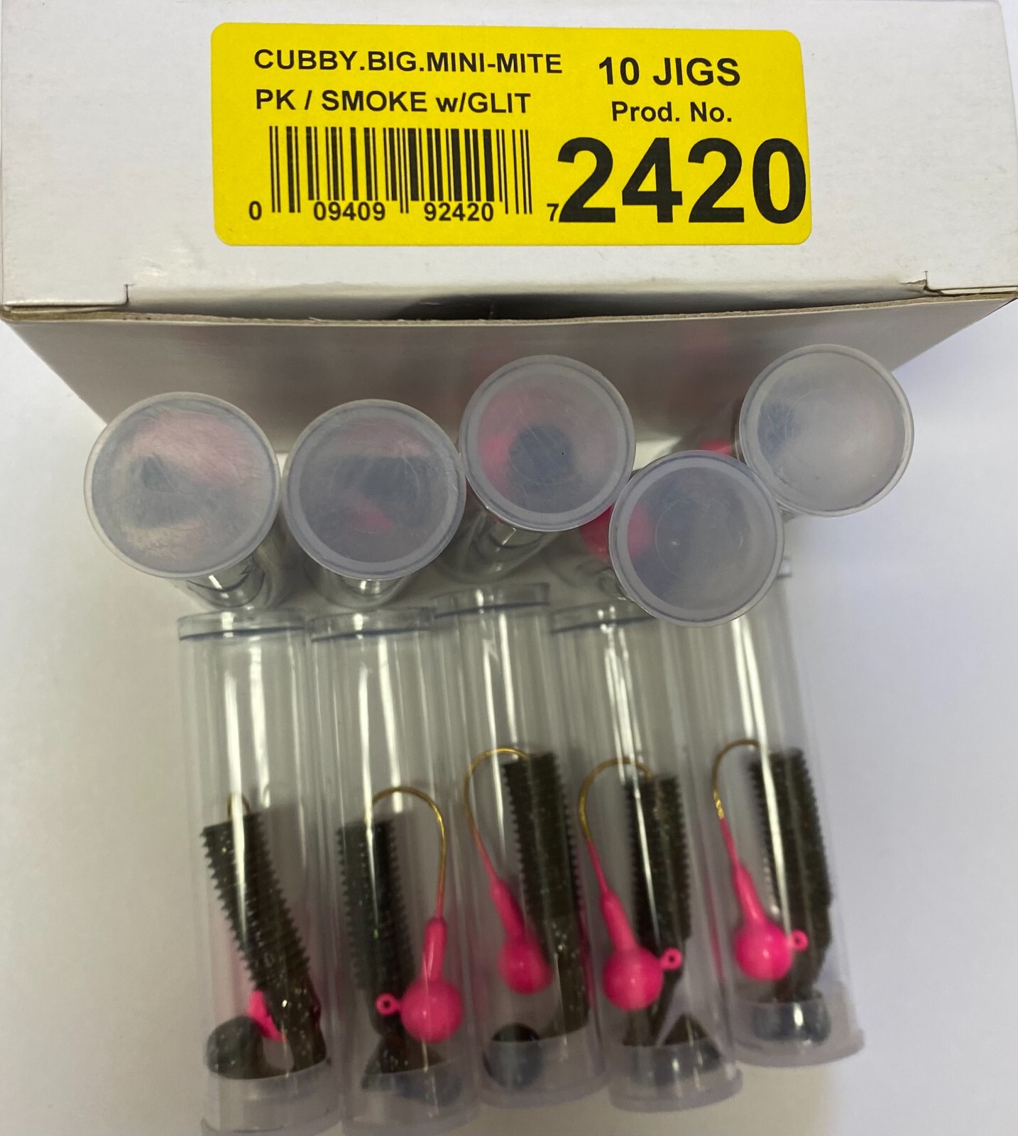 NEW CUBBY BIG MIni-Mite   1/8oz Jig 10PK  Pink/Smoke with Glitter 2420 *NEW*