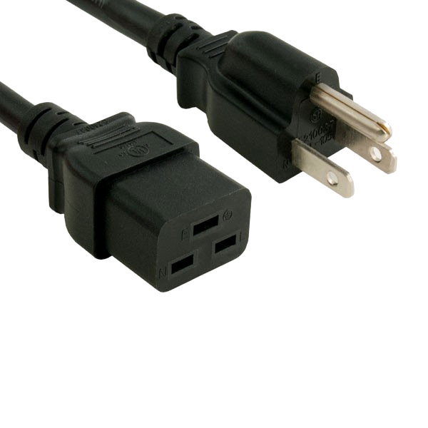 3FT-15FT HeavyDuty Server Network Router AC Power Cord Cable NEMA5-15P C19 14AWG