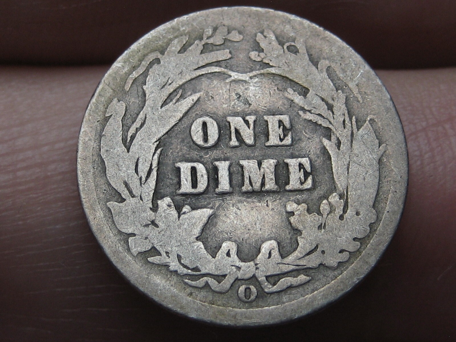 1901 O Silver Barber Dime- New Orleans, About Good Details