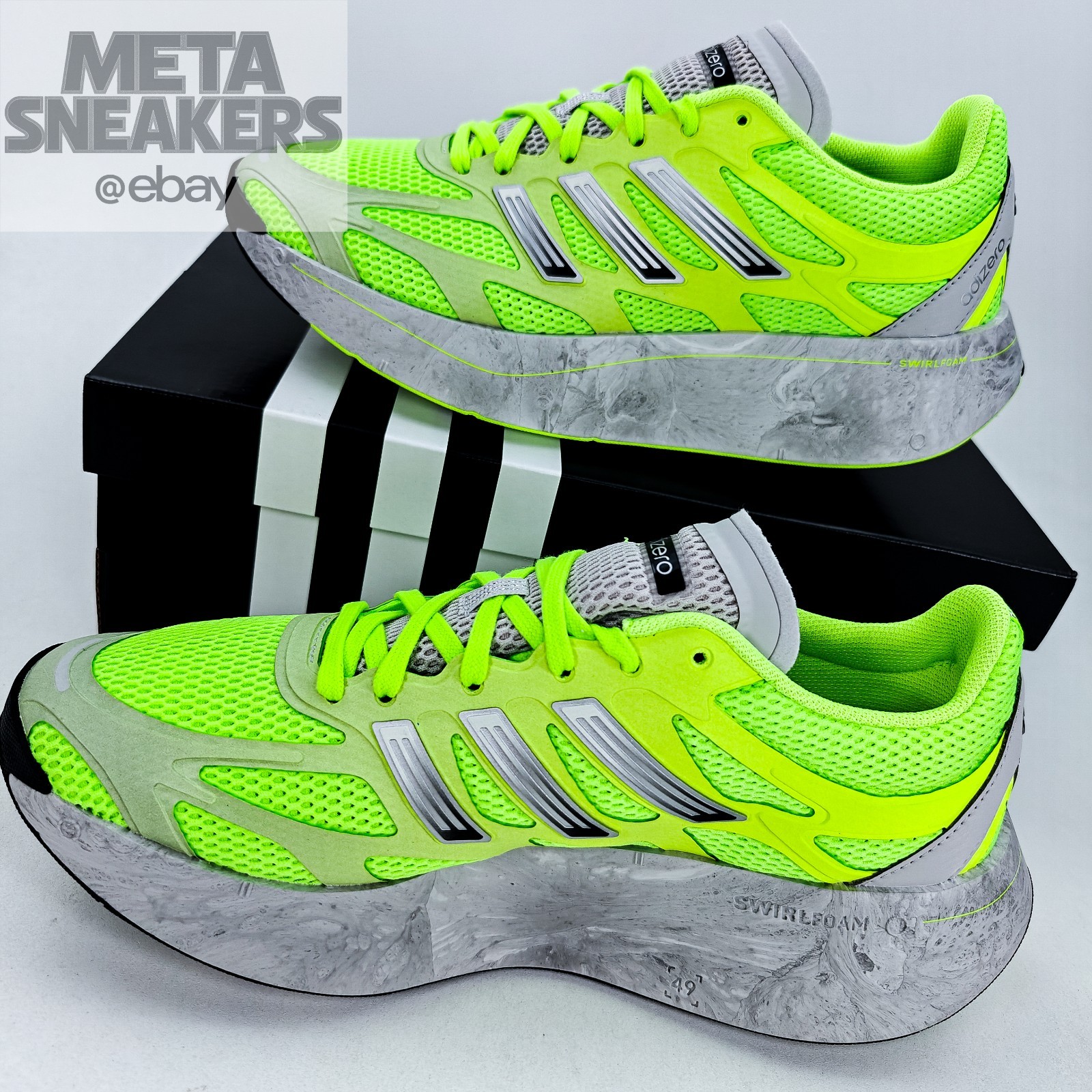 Adidas US 11.5 Men's Green Grey Black Swirlfoam Retro Adizero Aruku JR1612 NIB