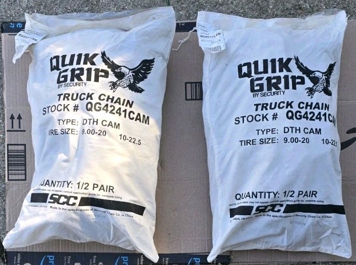 ​SCC Quik Grip QG4241CAM Tire Chains 10-22.5 9.00-20 Dual Triple CAM Style