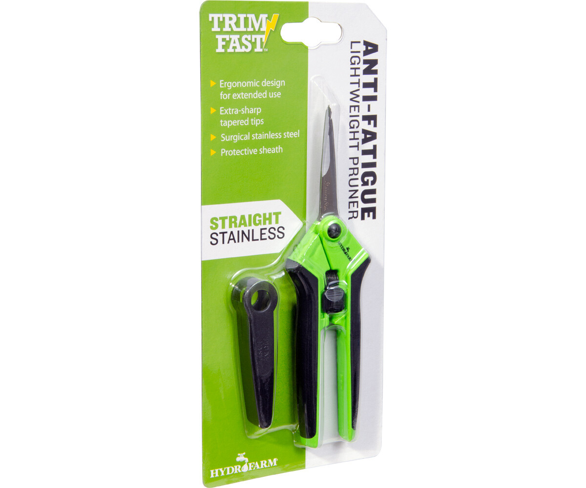 Hydrofarm Precision Pruner Lightweight Green Trimming Scissor Straight Blade
