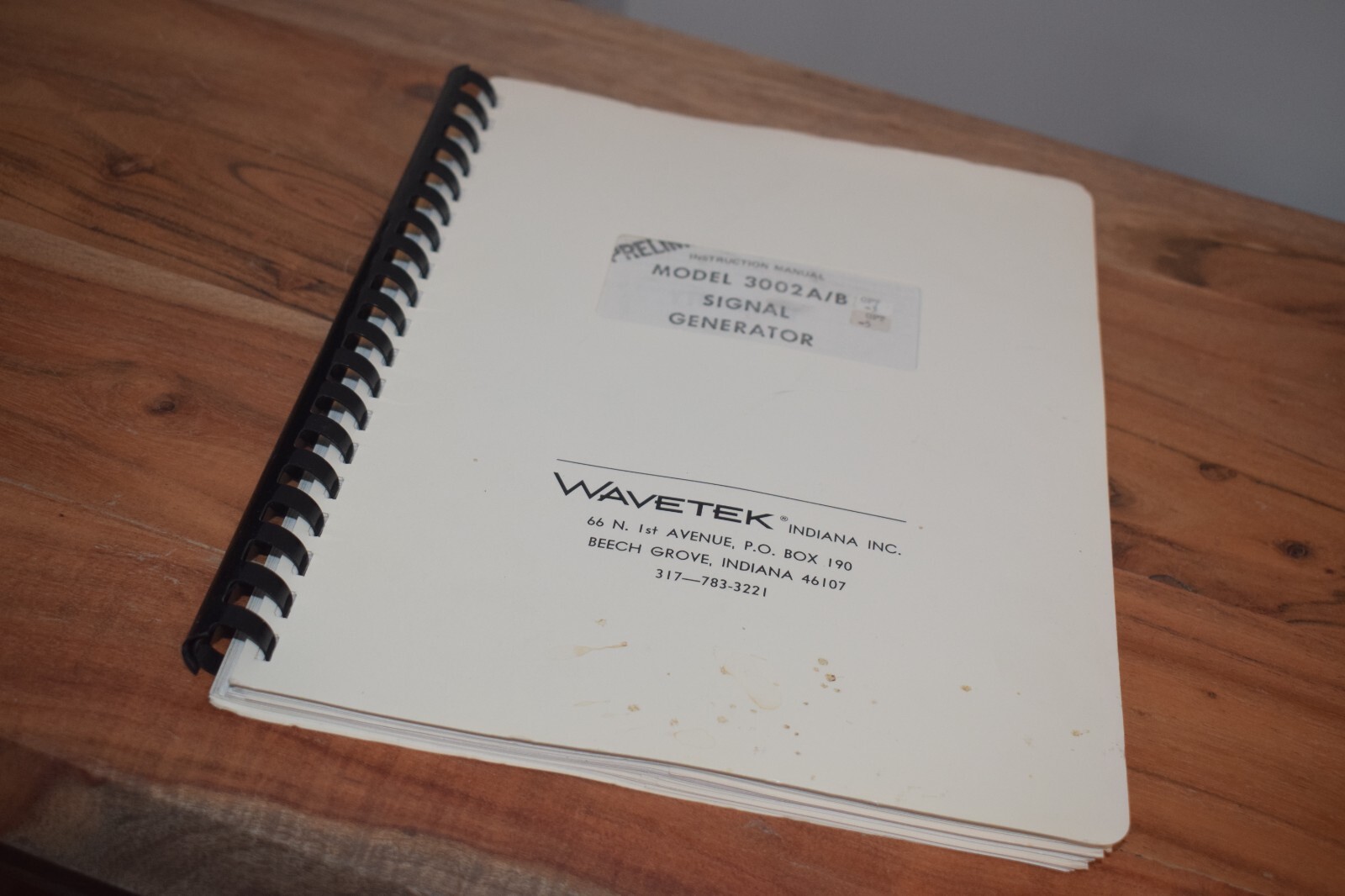 WAVETEK MODEL 3002A / B INSTRUCTION MANUAL
