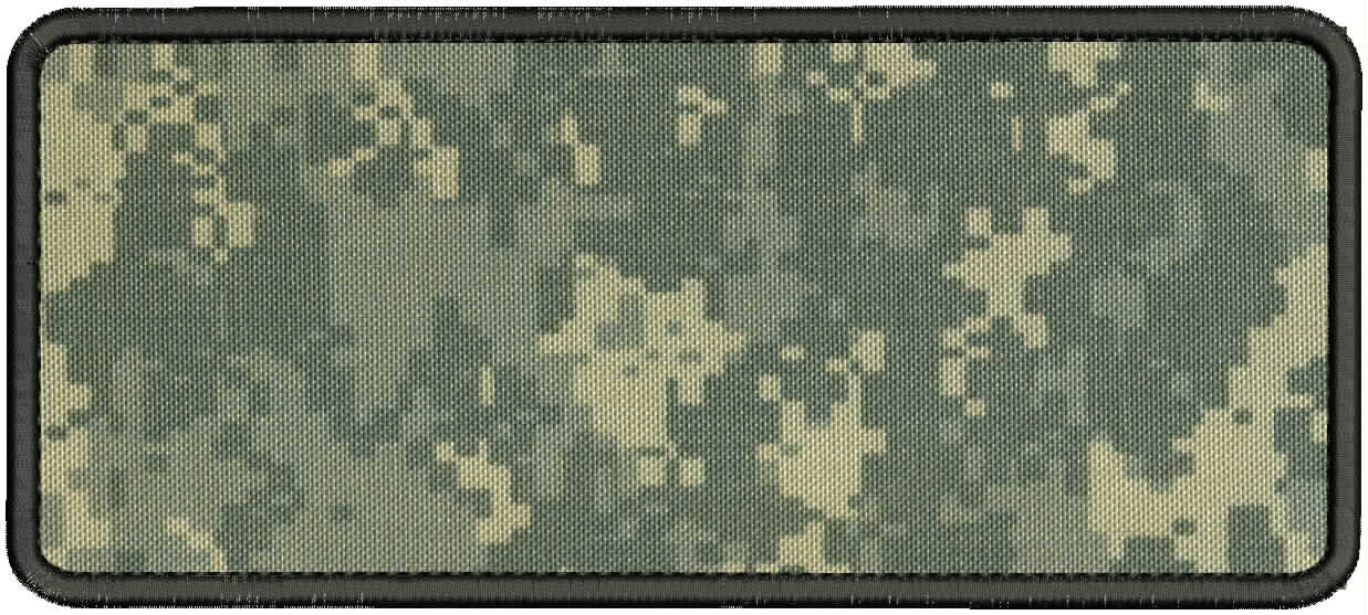 Blank Embroidery Patch 4x10'' VELCR@ ON BACK BLACK ON ACU CAMO