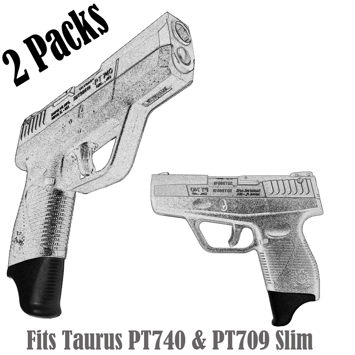 Pack of 2 1.25 Inch Long Grip Extensions Fits Taurus PT740 & PT709 Slim /2 PCS