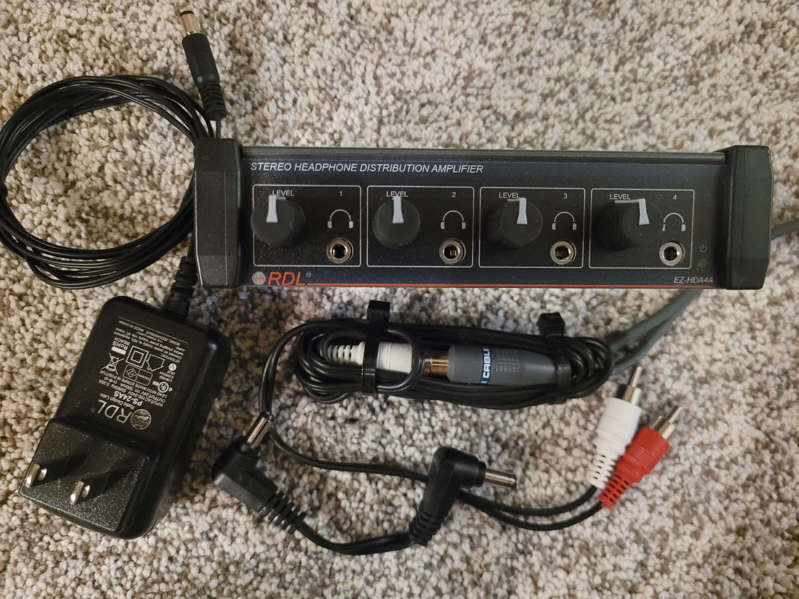 RDL EZ-HDA4A Stereo Headphone Distribution Amp Amplifier