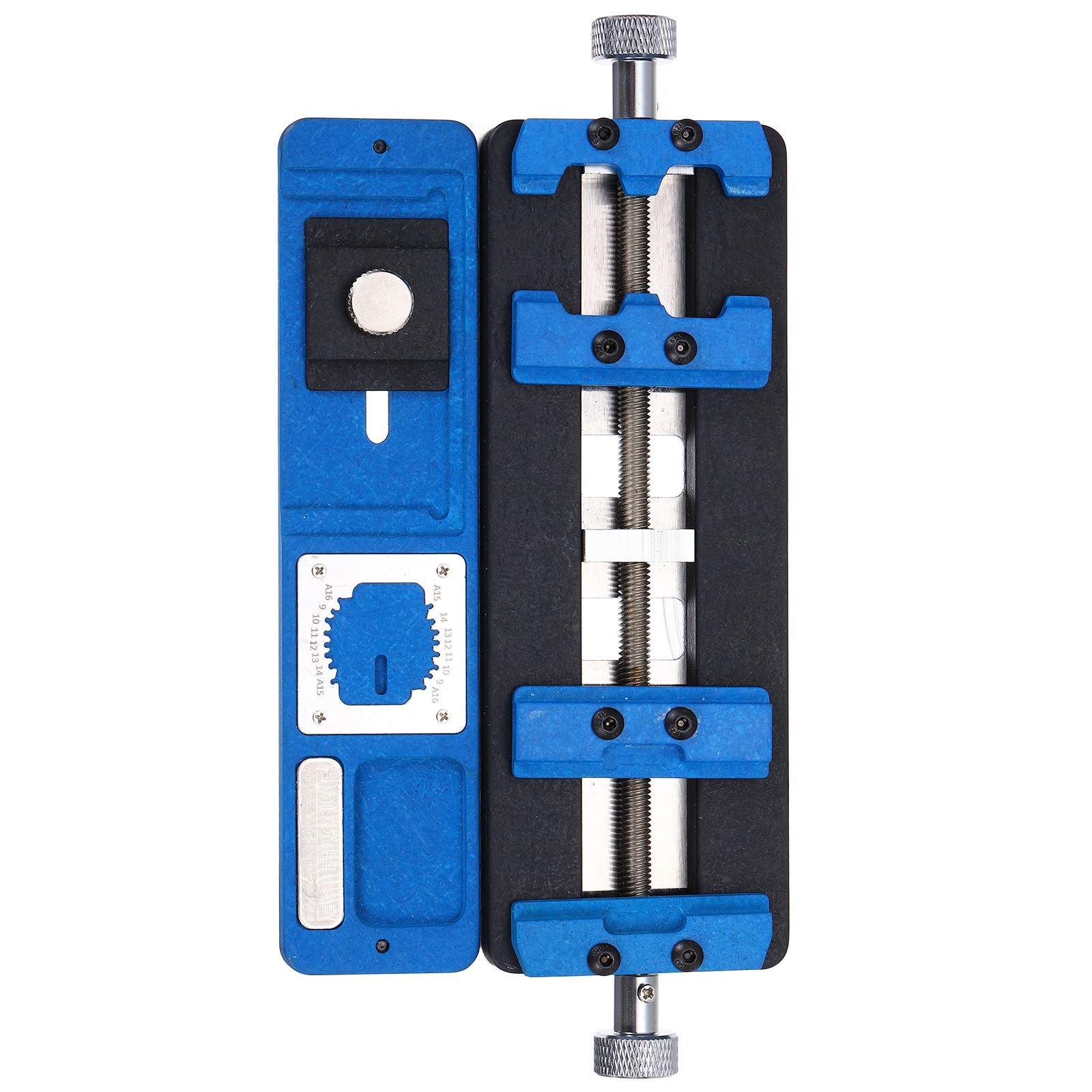 PCB Fixing Holder 3.5"x7.4"x0.6" Dual Axis PCB Circuit Board Holder,1 Set Blue